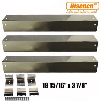 

Hisencn 18.9 inch 95051 3ps/pk Stainless Heat Plate, Hanger bracket Replacement for Chargriller 3001, 4000,5050, 5252 Gas Grill
