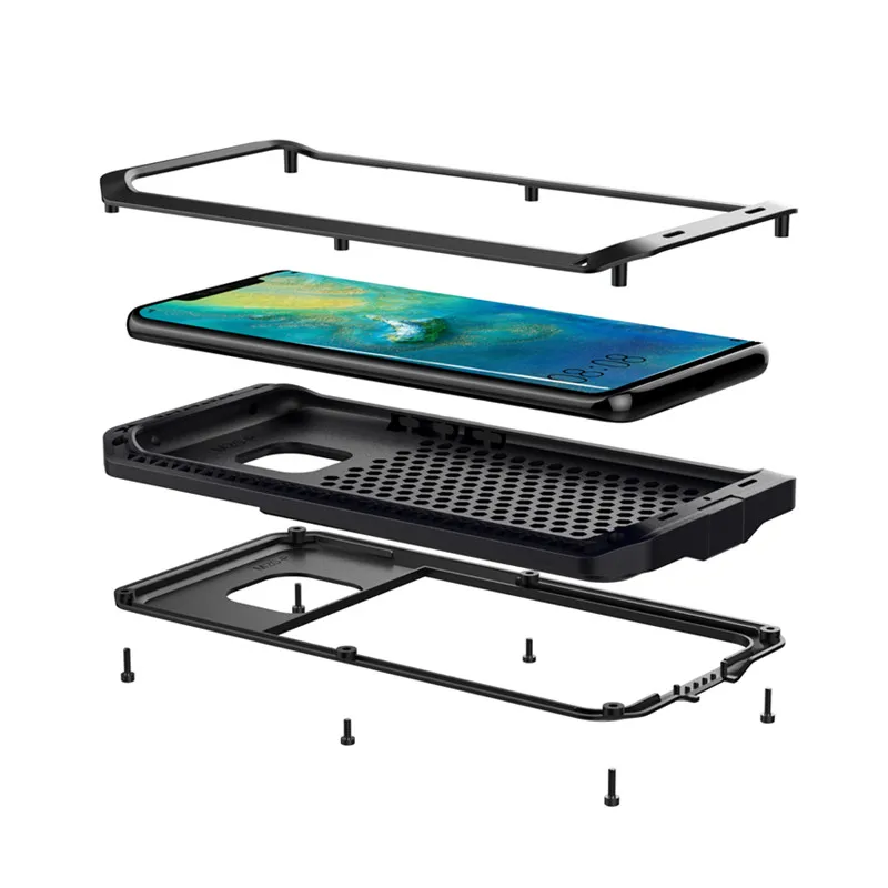Baratos Funda de teléfono de aluminio para Huawei Mate 20 Pro P30 Pro fundas a prueba de golpes