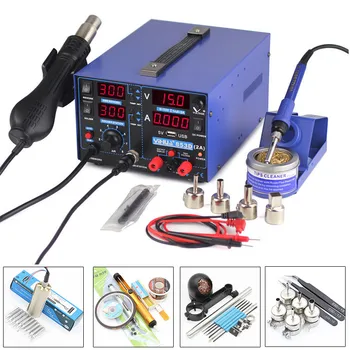 

YIHUA 853D 2A soldering station hot air gun + soldering iron + power + free gift