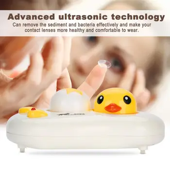 

Electric Contact Lens Cleaner Contact Lens Washer With 2.5X 5X LED illuminated Metal Adjustable Desktop Magnifying Glass EU Plug
