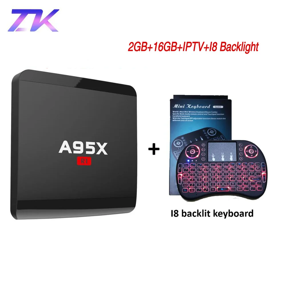 

ZKMAGIC A95X R1 Android 7.1 TV Box Amlogic S905W IPTV Lifetime Free HD Live Channel Asia Europe America Arabic Smart Set-top Box