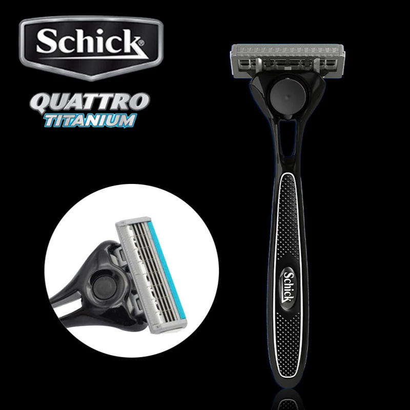 Оригинальная удобная мужская бритва Schick Quattro 4 Titanium (1 бритвенный держатель + 1