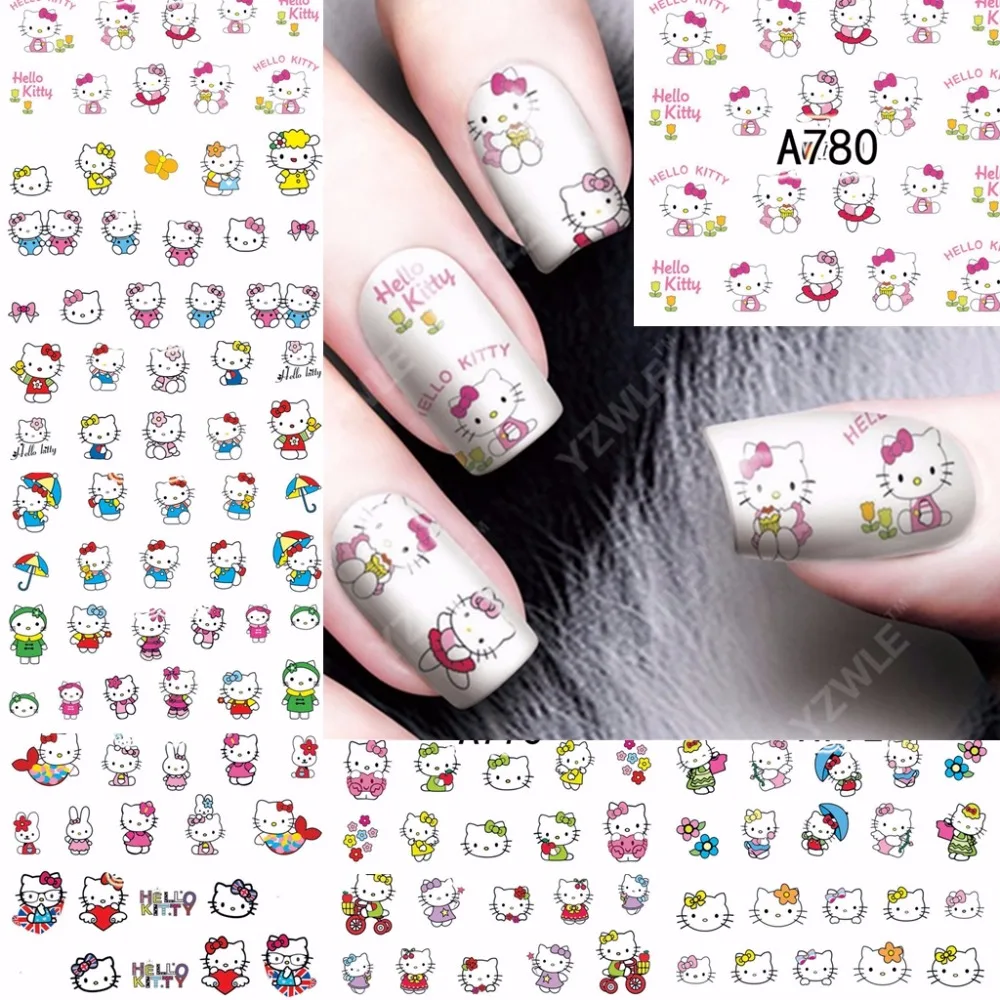 

12 sheets beauty Hello Kitty design Nail Art Water Transfer decals NAIL STICKER SLIDER TATTOO Nail Accessories A769-780