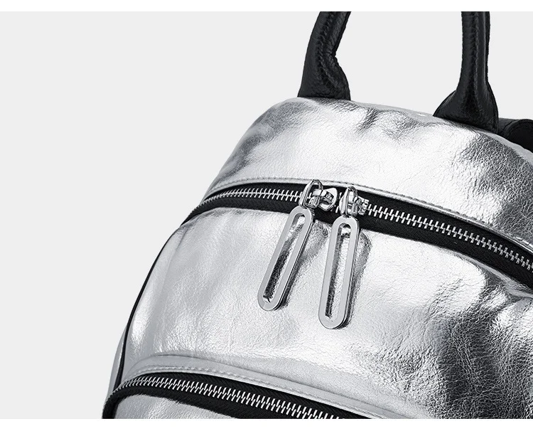 NIGEDU женские рюкзаки из натуральной кожи, сумка для ноутбука, роскошный дизайн, серебристый женский рюкзак, сумки для путешествий, рюкзак Mochila, Большой рюкзак
