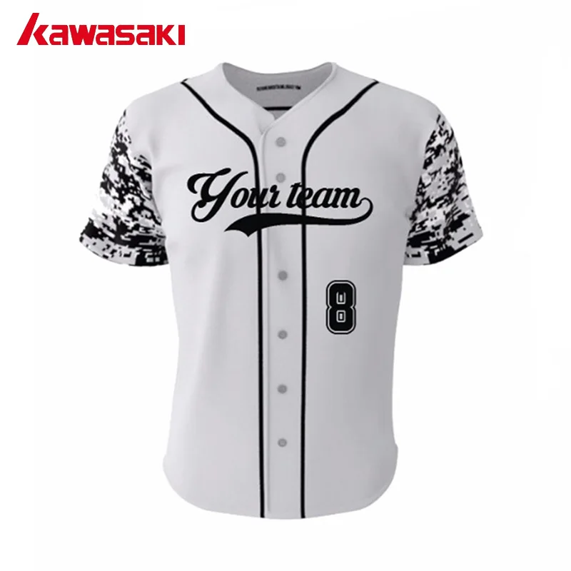 Kawasaki marca Original gris personalizado Camo camisetas de béisbol