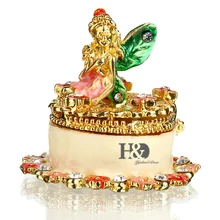 H&D Trinket Box Hinged Hand-painted Patterns Jeweled Box Collectiable Figurines Gifts for Birthday Christmas (angel trinket) H&D Trinket Box Hinged Hand-painted Patterns Jeweled Box Collectiable Figurines Gifts for Birthday Christmas (angel trinket)