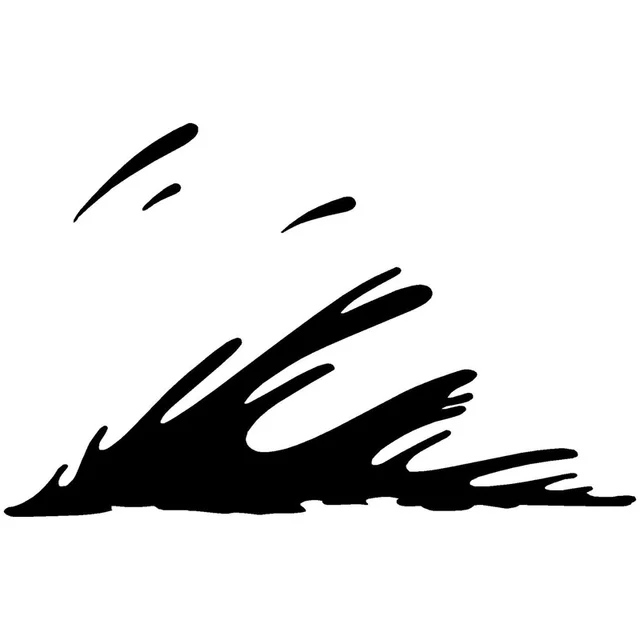 15.3cm*9.5cm Wave Splash Creative Vinyl Car Styling Stickers Decals