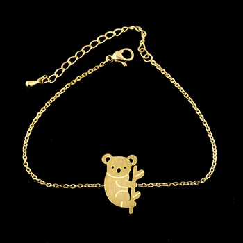 

Wholesale 10pcs Erkek Bileklik Australian Cute Koala Baby Bear Bracelet Children's Gifts Stainless Steel Animal Pulseras Mujer