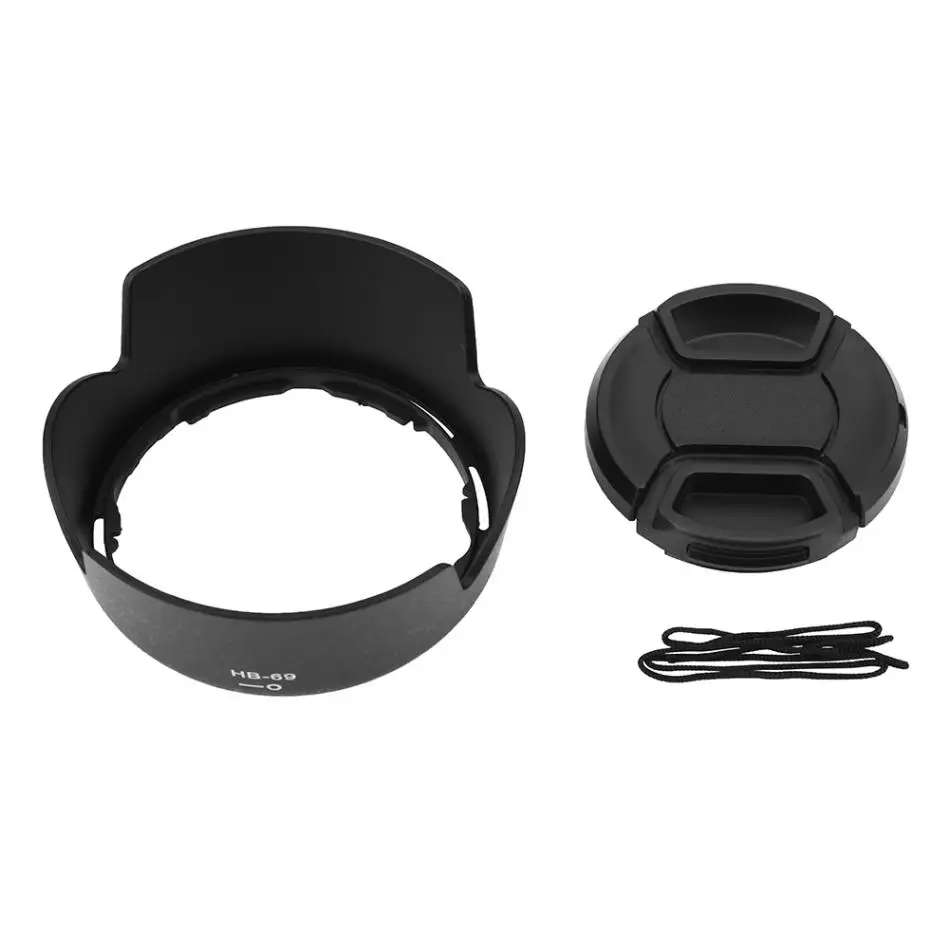 

HB-69 Camera Lens Hood for Nikon AF-S DX 18-55mm f/3.5-5.6G VR II D3200 D3300 D5200 D5300 with Lenses Cap