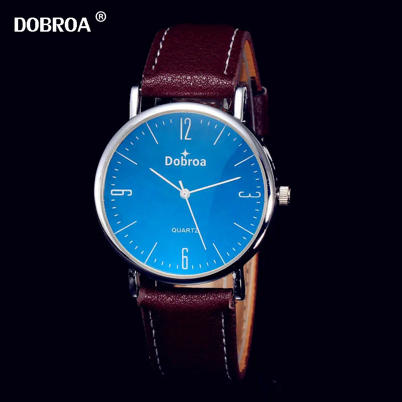 

DOBROA Erkek Kol Saati Mens Watches Top Brand Luxury Montre Homme Couple Blu-ray Waterproof Leather Business Curren Quartz Watch