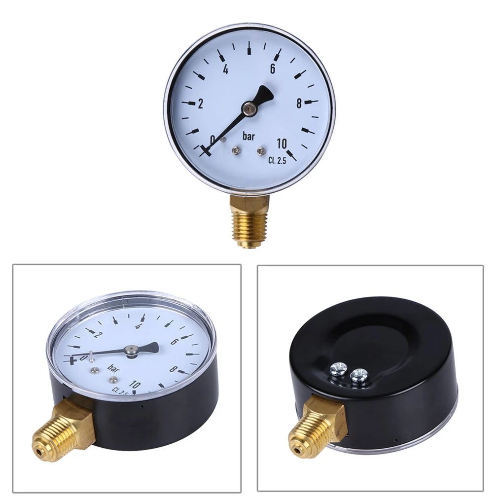 Dropshipping 1/4 Inch NPT Side Mount 10 Bar Metal Water Oil Air Compressor Pressure Gauge Manometer Measuring Tool | Инструменты