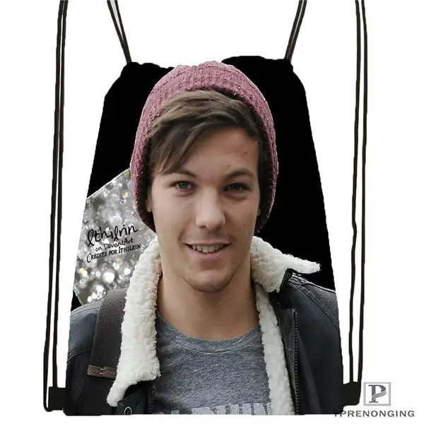 Drawstring Backpack Пользовательские Луис Томлинсон Drawstring сумка-рюкзак милый рюкзак детский Ранец(черный назад) 31x40 см#180531-03-09 - Цвет: Drawstring Backpack