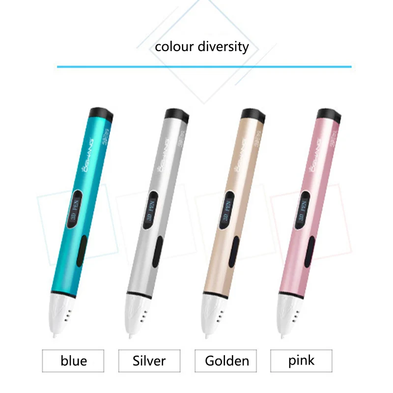 

3D DIY Smart Printing Pen X4 Low Temperature LED Screen Drawing Printer With Free Filament Creative Gift Toys For Kids Designs