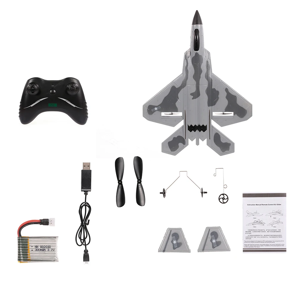 FX822 F-22 Raptor RC модель истребитель самолет 2CH EPP 2,4G RC пульт дистанционного управления самолет с фиксированным крылом RTF Интересные детские игрушки подарки