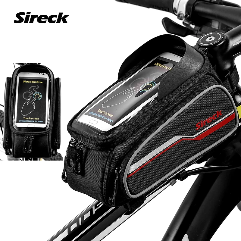 

Sireck Bike Bicycle Frame Front Bag Touchscreen Large Capacity Top Tube Bag For 6.0 Inch Phone Cycling Bag Pannier Accessories