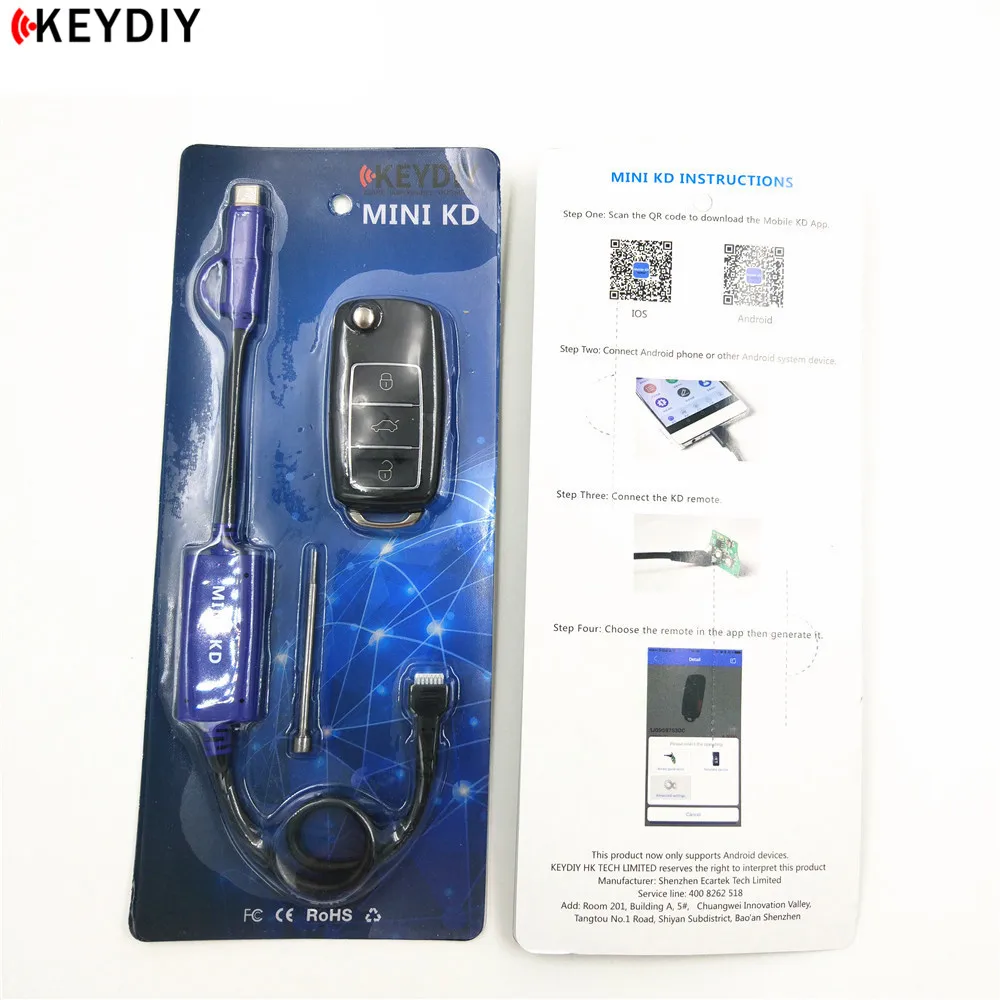 

KEYDIY Mini KD Key Generator Remotes Warehouse in Your Phone Support Android Make More Than 1000 Auto Remotes