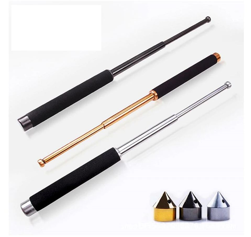 

self-defense products 21/26 inch pure steel crowbar three-section telescopic stick protection car with titanium alloy steel rod