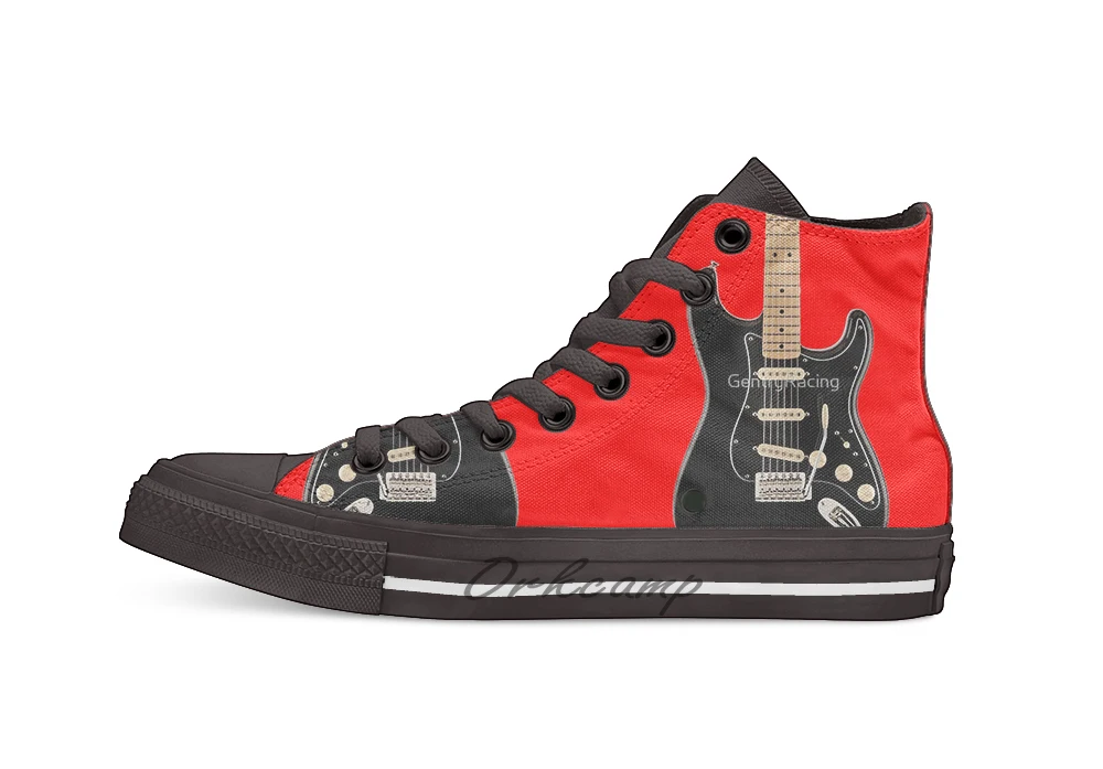 

Fender Special Edition Standard Stratocaster SSS NO TEXT High Top Canvas Shoes Flat Casual Custom Unisex Sneaker Drop Shipping