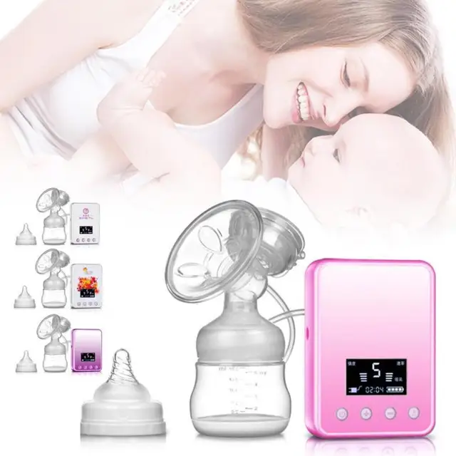 LCD Monitor Electric Breast Pump Powerful Nipple Suction USB Electric Breast Pump with milk bottle for baby feeding BPA free D3