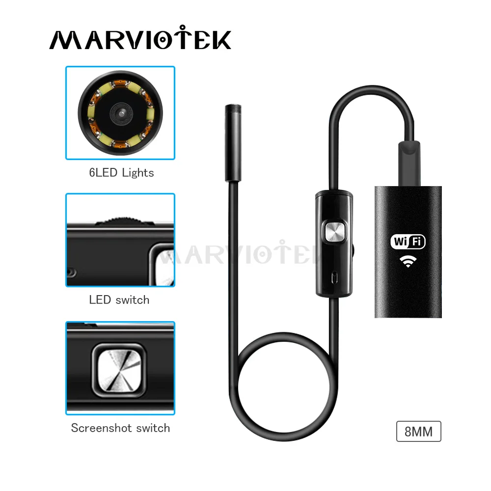 720P 8 мм USB эндоскоп бороскоп IOS беспроводной Эндоскоп камера Мини