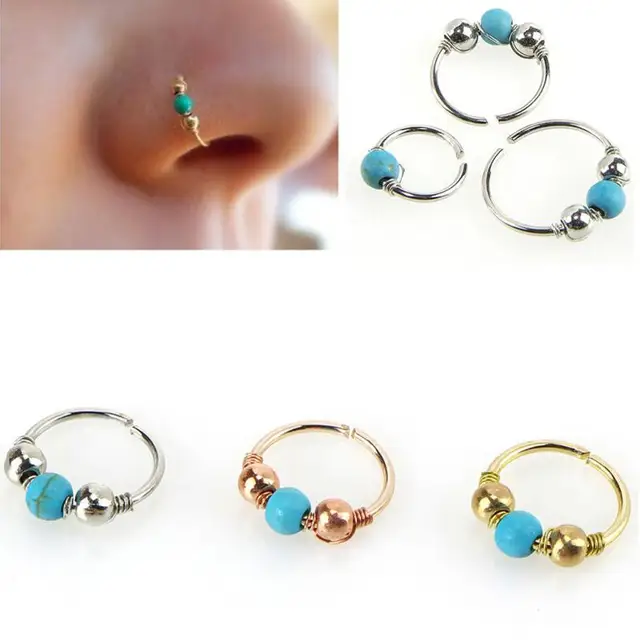 Nail Piercing Hoop 6mm 8mm 10mm nose lip tongue ring set nasal nail breast hoop body piercing