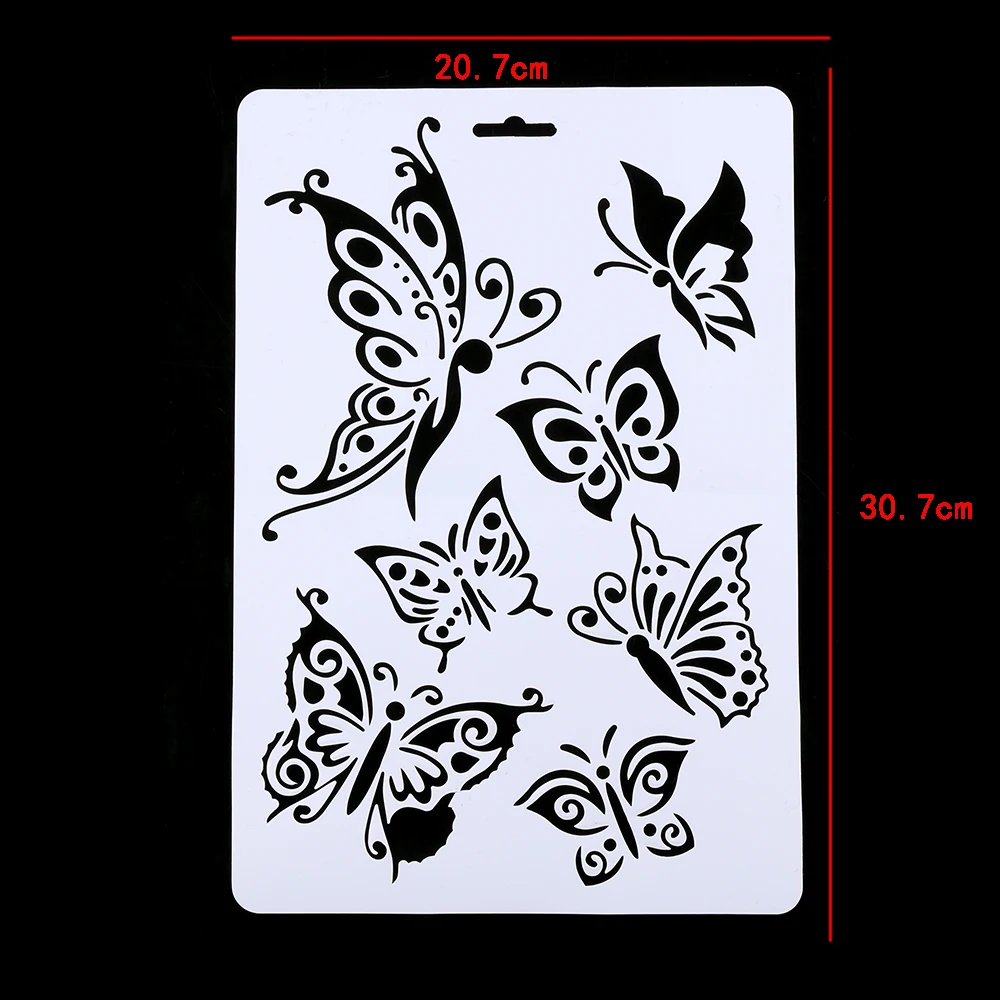 Download 2Pcs Feather/Butterfly/Dandelio/Layering Hollow Stencils ...