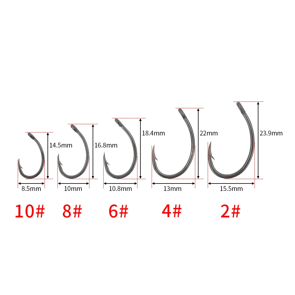 50pcs Coating High Carbon Stainless Steel Barbed hooks Carp Fishing Hooks Pack with Retail Original Box 8011