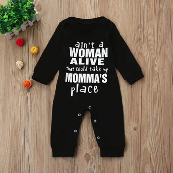 

Newborn Infant Baby Boy Girl Unsex Solid Letter Print Long Sleeve O-neck Romper Jumpsuit Autumn Winter Outfits Clothes Sets