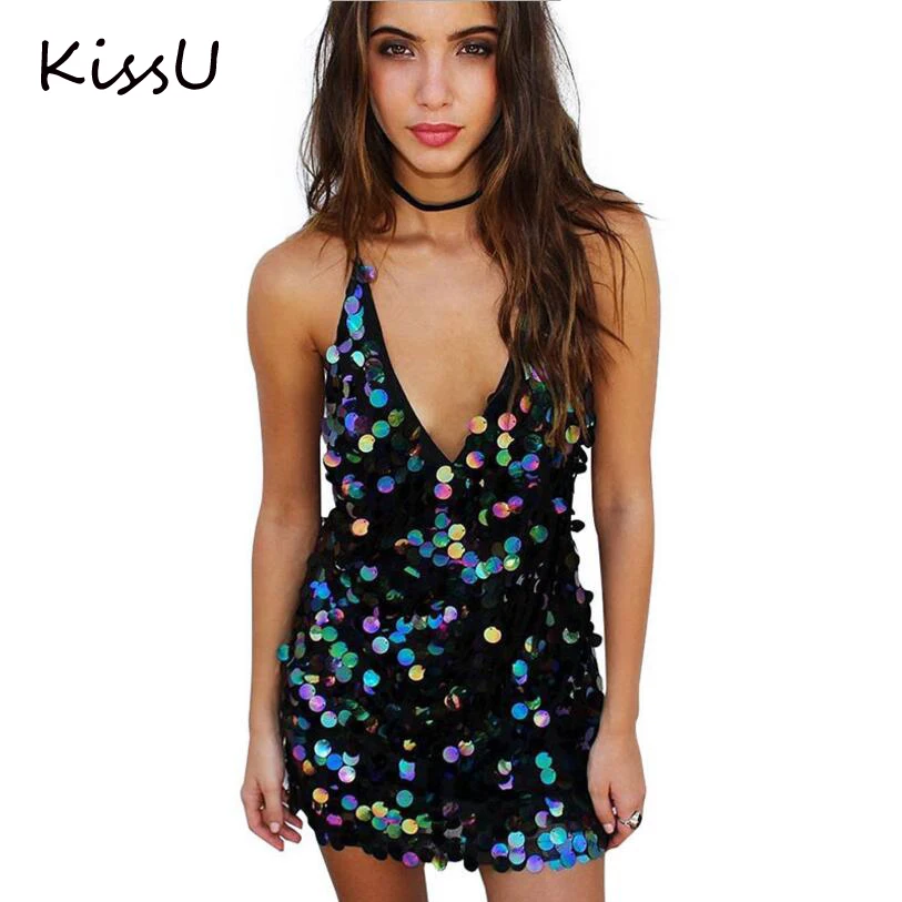 disc sequin slip dress