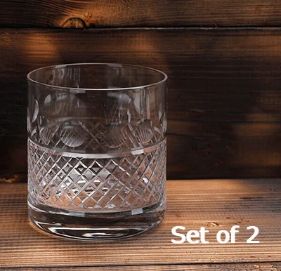 2 шт старомодные стаканы для виски, отлично подходят для коктейлей Бурбон Рокс стеклянная посуда 380 мл барная посуда упаковка из 2 - Цвет: A style set of 2