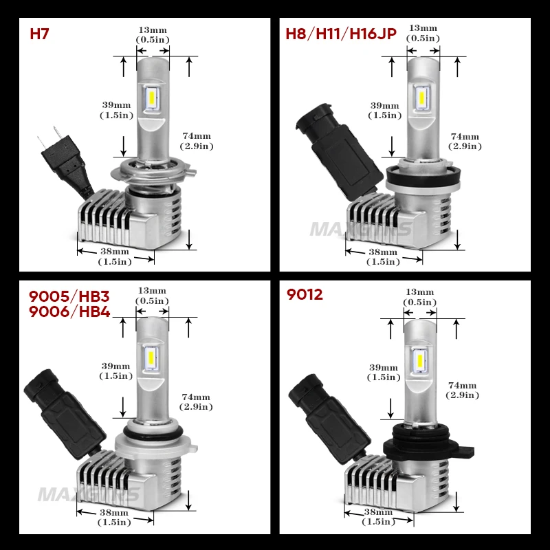 2x H11 H8 H7 9005 HB3 9006 HB4 9012 светодиодный мини тонкий светодиодный автомобилей головной светильник 6500K холодный белый 80 Вт 10400LM туман светильник лампы