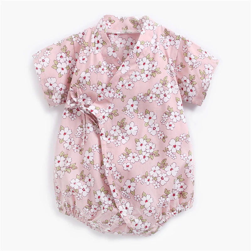 Кимоно детская одежда в японском стиле детская одежда комбинезон для девочек Ретро Халат униформа одежда Пижама для младенцев цветочный костюм