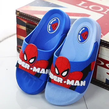 

2019 baby boys slippers children pvc rubber cartoon spiderman kids home sandal shower shoes Children Antiskid beach shoes