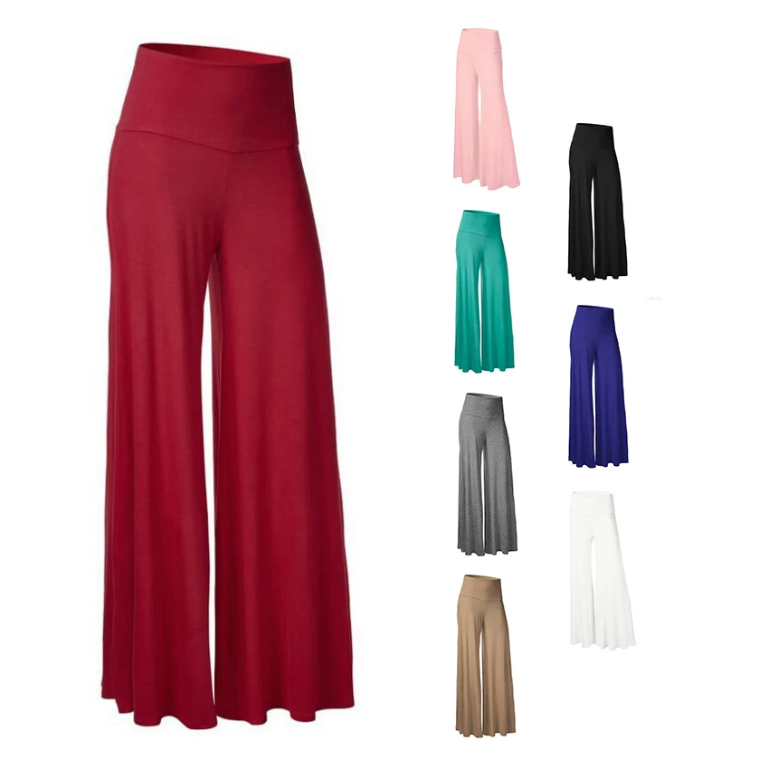 

Plus Size Women Pants High Waist Wide Leg Pants 2018 Fashion Lace Trim Casual Ladies Pants Trousers Black Woman Clothes