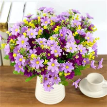 

1 set 28 Heads Artificial Bunch Fake Silk Daisy Flower Hydrangea Wedding Party Bouquet Bridal Home Decor Floral WA527 P100