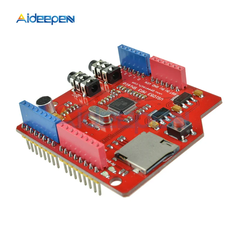 

VS1053 VS1053B MP3 Module Stereo Audio Player Shield Record Decode Development Board With TF Card Slot For Arduino UNO R3 One