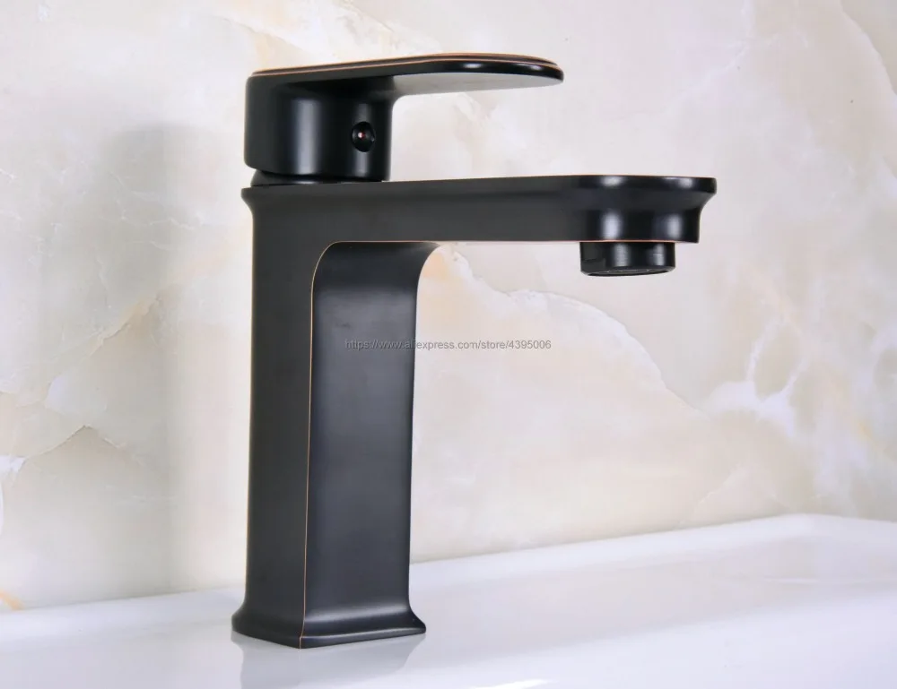 

Oil Rubbed Bronze Square Bathroom Basin Faucet Bath Faucets Vanity Vessel Sinks Mixer Tap Cold And Hot Water Tap Bnf665