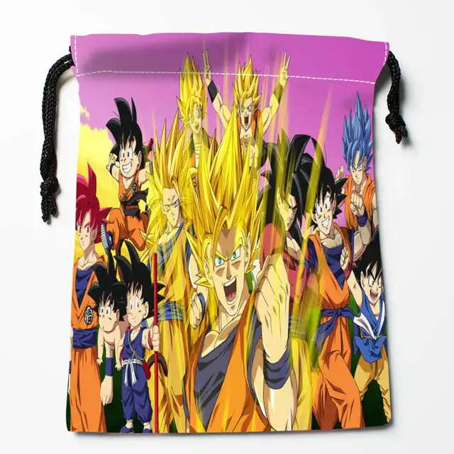 New Arrival Dragon Ball Z Goku Fight Drawstring Bags Custom Storage
