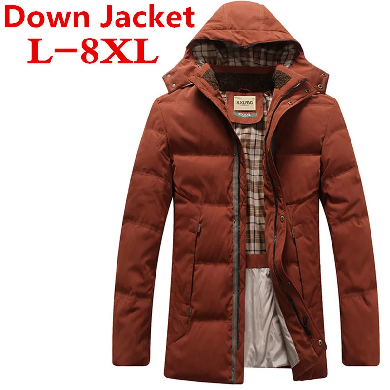 

new Plus size 8XL 7XL Winter Men's Hooded down jacket White Duck Down Jacket Men's Thick Coats men's Parkas warm down jackets