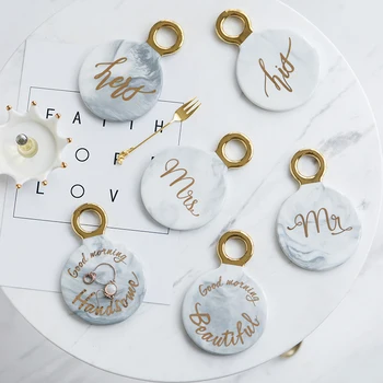 

Nordic retro gold-plated marble Wine coasters cup mat tide product insulation pad jewelry display dish desktop ornaments