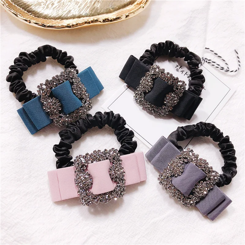

Women Lady Fashion Elastic Hair Ring Luxury Rhinestone Hair Rubber bands Rope Headbands Hair Accessories for Women & Girls
