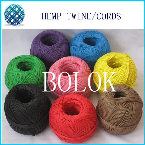 

12 color 100% hemp cord (60pcs/lot)100m/ball,hemp rope, hemp twine cord used in all kinds packing by free shipping
