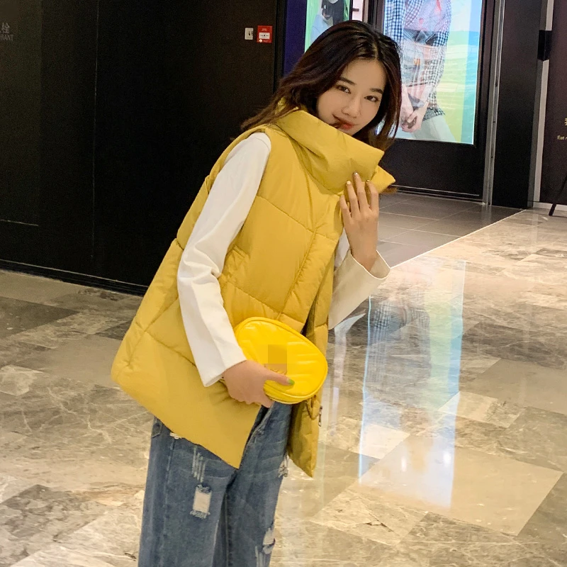 

Autumn Winter Cotton Vest Women Ladies Casual Waistcoat Female Sleeveless Vest Jacket Slim Fit Warm Simple Coat