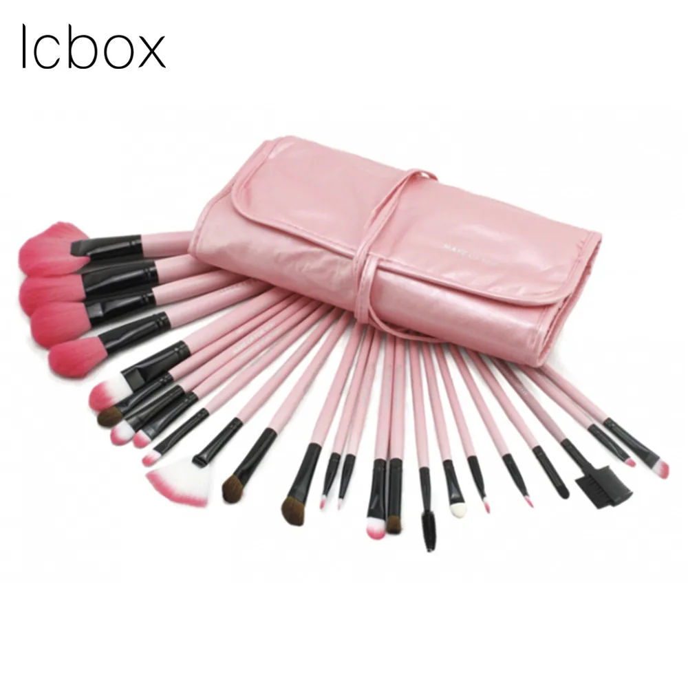 

LCBOX 24pcs Cosmetic Makeup Brushes Set Blusher Eyeshadow Powder Foundation Eyebrow Eyelash Lip Make Up Brush With Bag