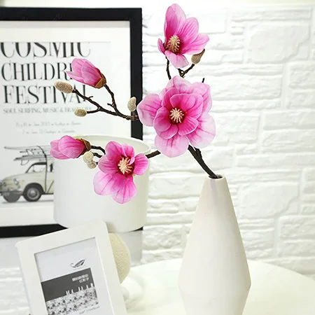 

Magnolia flower Artificial Flowers orchidea Real Touch orchidate latex Orchid Home Wedding decoration flowers table centerpieces