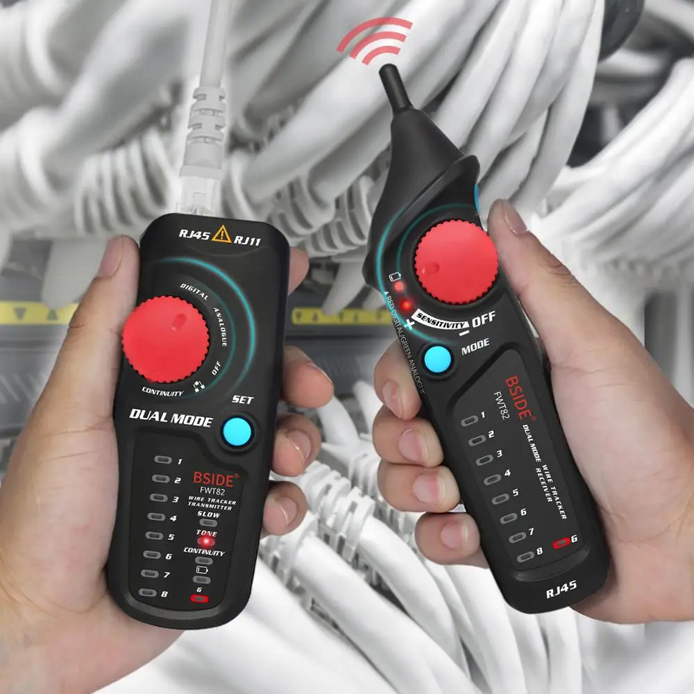 FWT82 Dual Mode Network Cable Tracker Wire Toner RJ45 RJ11 Ethernet LAN Tracer Analyzer Detector Line Finder