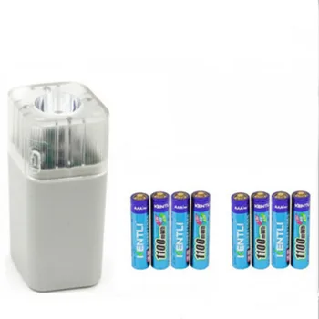 

8pcs kentli 1.5v aaa lithium Li-polymer rechargeable battery + 4 ports slots channels aa aaa charger with flashlight