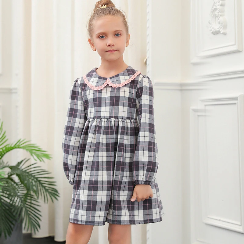 

girls plaid dress baby girl long sleeve children dress autumn 2018 cotton princess dresses for kids fall clothes robe fille