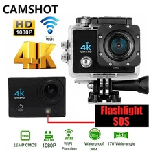 CAMSHOT Wifi Outdoor Waterproof Action Camera 4K hd 1080p 60fps SOS Sports helmet DV Cameras Flashlig bicycle Diving surfing Cam