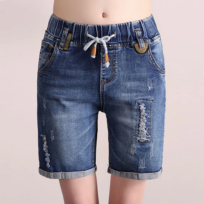 women's above the knee denim shorts
